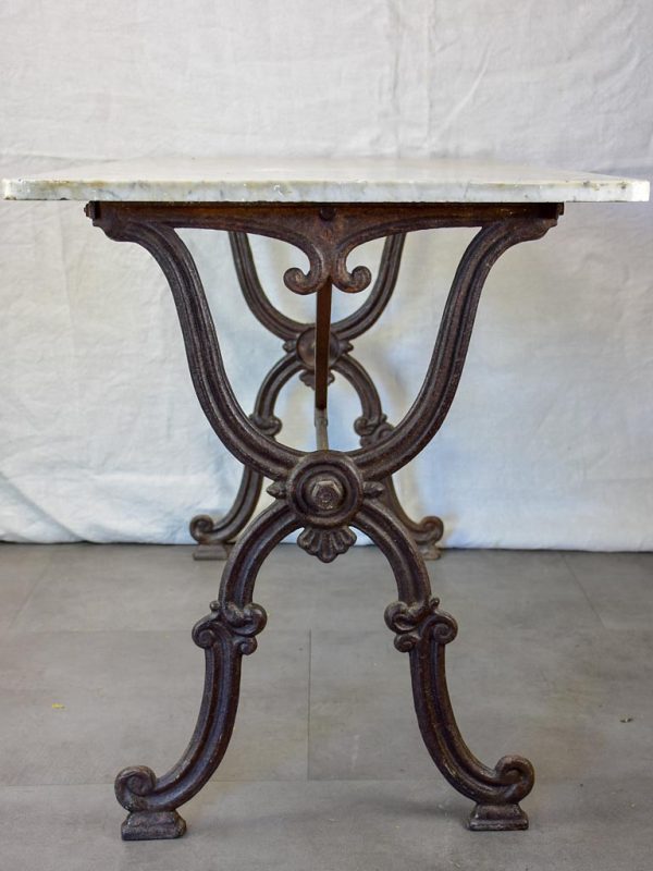 Late nineteenth century French marble presentation table with cast iron base 23¾  x  40½  Discount