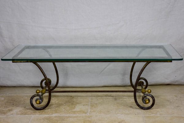 Vintage glass top coffee table Online Sale