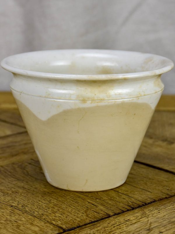 Antique French ironstone pot - tapered 4¼  Online now