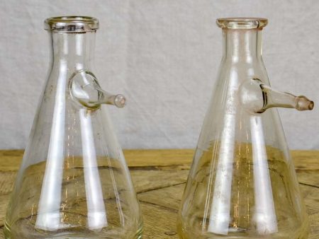 Pair of vintage flasks from a laboratory with spouts 7½  Online Sale