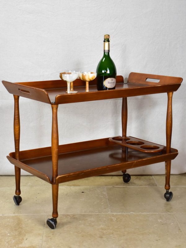 Superb wooden bar cart - 1960 s For Sale