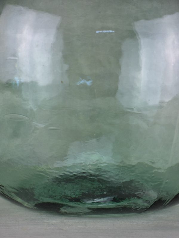 Antique French demijohn bottle - blue green on Sale