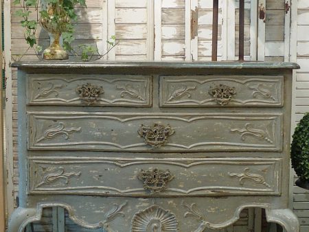 19th century French grey commode Hot on Sale