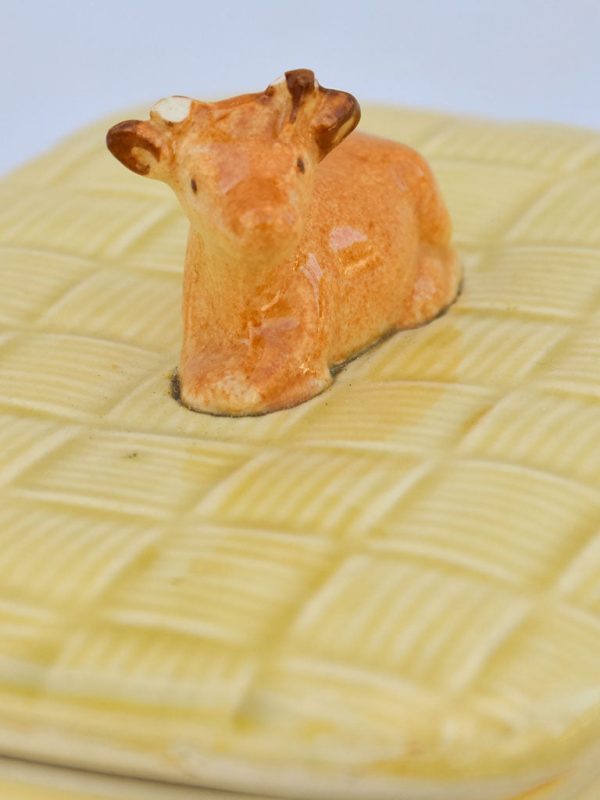 Mid century French butter dish with jersey cow Hot on Sale