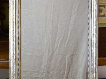 19th century Louis Philippe mirror with silver leaf frame and running pearl 26¾  x 41  on Sale