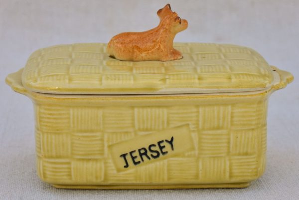 Mid century French butter dish with jersey cow Hot on Sale