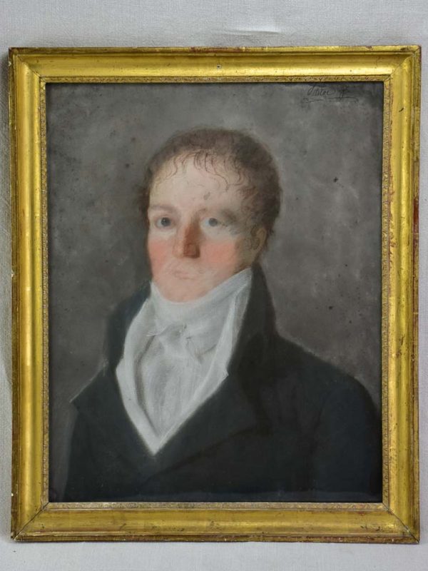 Early 19th Century English portrait of a man - Pastel 19¾  x 24  on Sale