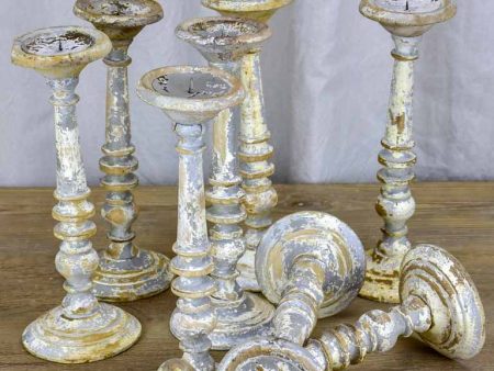 Collection of four rustic vintage candlesticks Discount