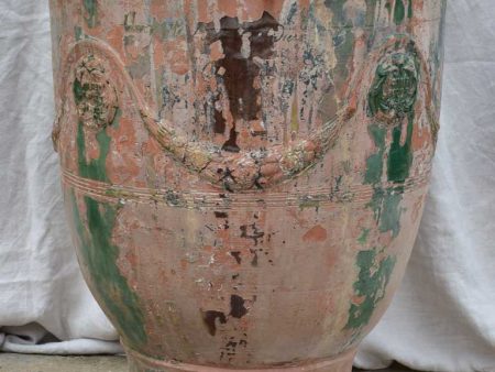 Very large antique terracotta Anduze urn - flame glaze 33½  Sale