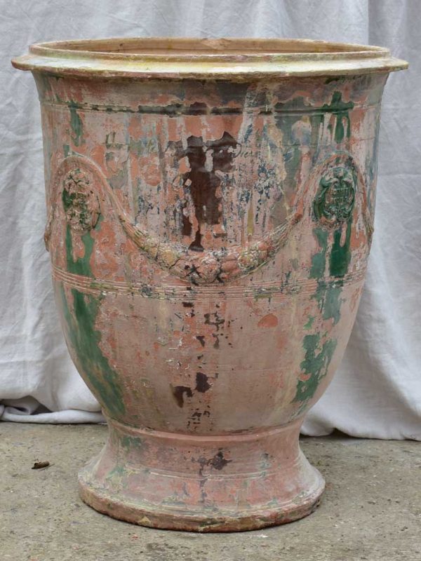 Very large antique terracotta Anduze urn - flame glaze 33½  Sale