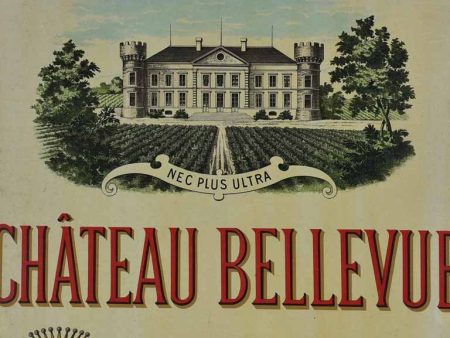 Early 20th Century framed Armagnac advertisment - Chateau Bellevue 15  x 18  Discount