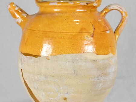 Large antique French pitcher   gargoulette with yellow glaze 16¼  Sale