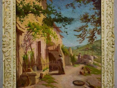 19th Century Scene of a village in Provence - oil on canvas - anonymous 32¼  x 37¾  For Sale