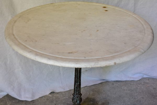 Late 19th Century round French table with marble top and cast iron base 31  Online Hot Sale