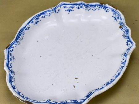 18th Century Moustiers platter - blue and white Online Sale