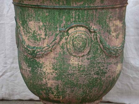 Very large vintage Anduze urn with weathered green glaze 31½  Hot on Sale