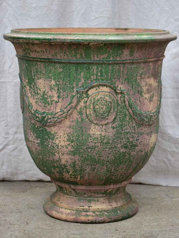 Very large vintage Anduze urn with weathered green glaze 31½  Hot on Sale