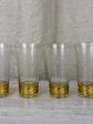 6 engraved antique orangeade glasses with gold stripes Cheap