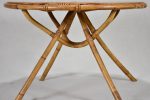 Janine Abraham 1960 s coffee table with wicker detail and bamboo legs 26¾  For Cheap