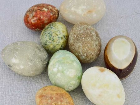 Collection of nine vintage alabaster eggs Hot on Sale