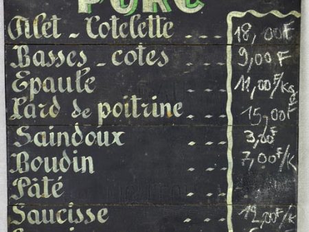 Mid century French butcher s shop menu Discount