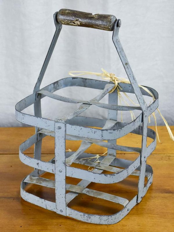 Antique French bottle carrier - four places For Cheap