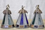 Three small antique lead light suspension lights - Tiffany style 6¼  For Sale