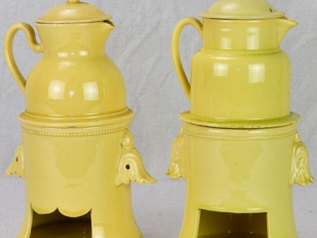 Two 18th century Louis XVI yellow ware teapots Apt Faience 10¼  Online Hot Sale