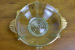 Art Deco Fruit salad serving bowl with eight dishes - green and gold glass Online Hot Sale