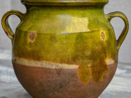 Antique French confit pot with green glaze 9  Fashion