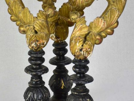 Collection of three salvaged gilt elements mounted on wooden supports 15¾  For Discount