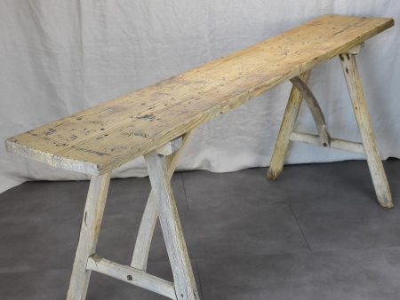 Antique French rustic console table - light wood tone Hot on Sale