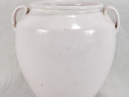 Antique French confit pot with white glaze - Martres Tolosane 9¾  Supply