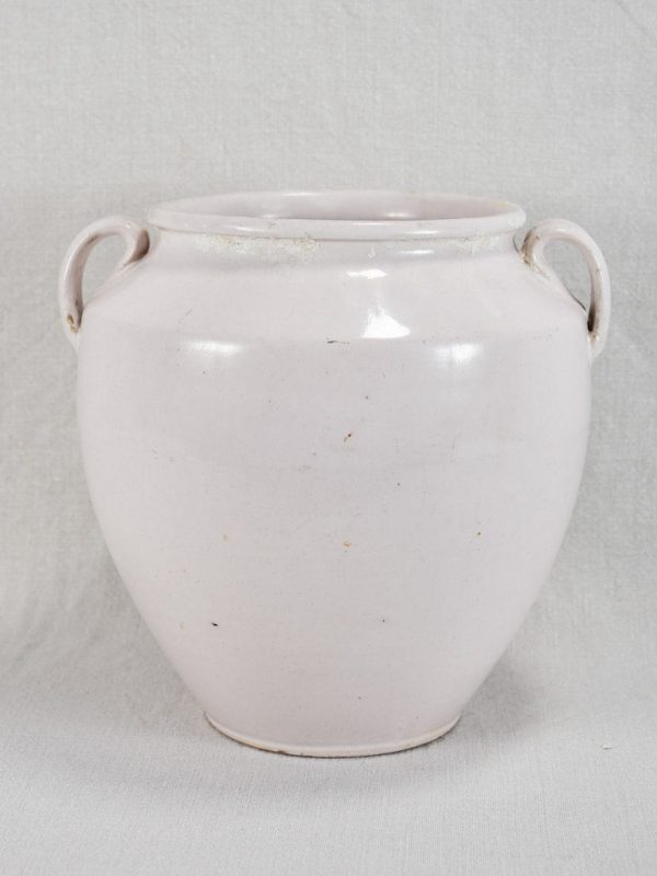 Antique French confit pot with white glaze - Martres Tolosane 9¾  Supply