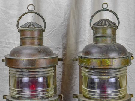 Pair of antique boat lanterns - 1908 Genova on Sale