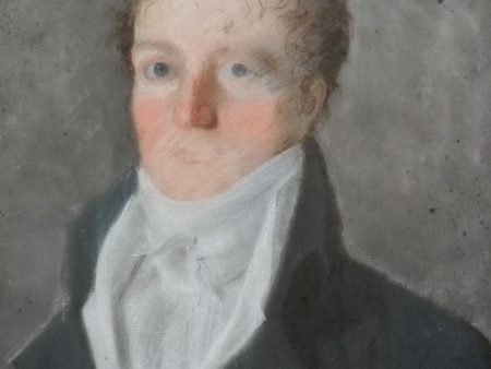 Early 19th Century English portrait of a man - Pastel 19¾  x 24  on Sale