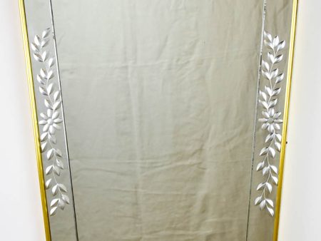 Tapered Venetian mirror with etched frame 32  Sale