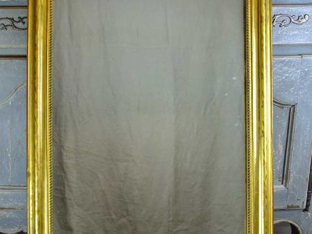 Antique French Louis Philippe mirror with gilded frame and crest 30  x 49¼  Fashion