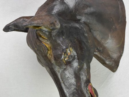 Antique French papier mâché sculpture of a horse head 28  Cheap