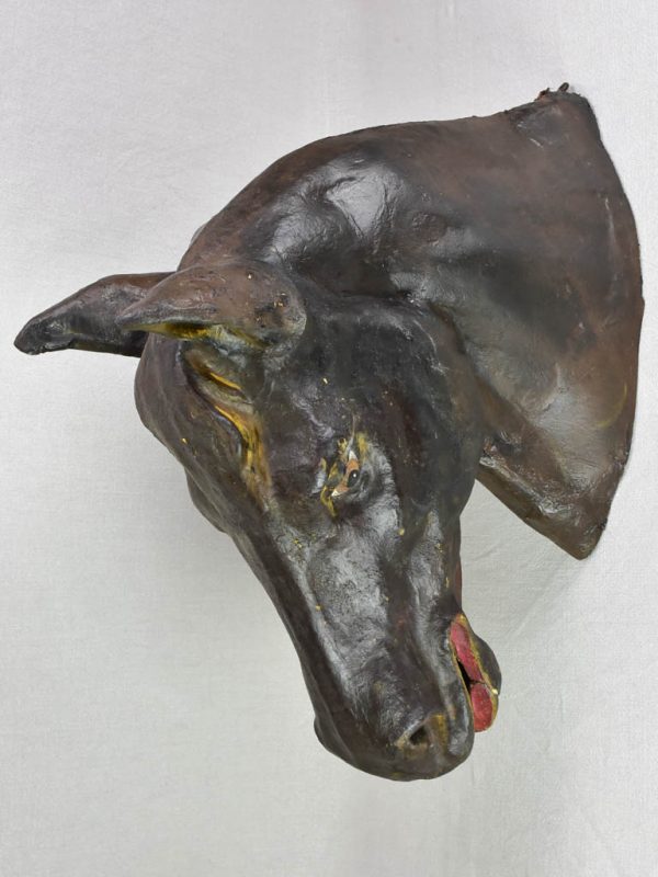 Antique French papier mâché sculpture of a horse head 28  Cheap