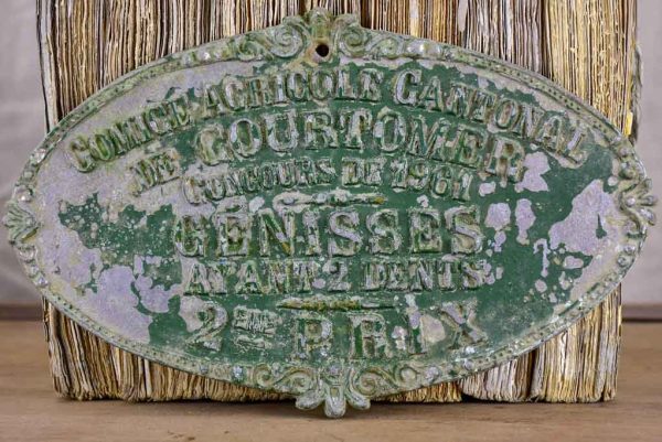 Vintage French agricultural prize plaque for heifers Cheap