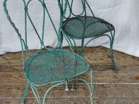 Pair of 19th Century French garden chairs - twisted wrought iron Fashion