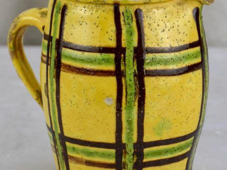 19th Century French milk   water pitcher with checkered pattern For Sale