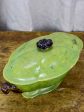 Antique French vegetable tureen from Dieulefit - green glaze Cheap