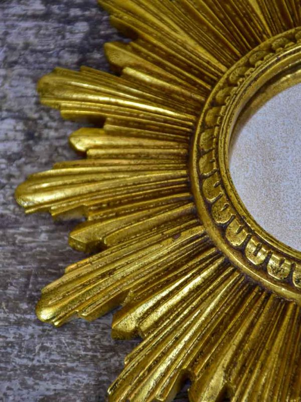 Small vintage gold sunburst mirror 8 ¾  Online now