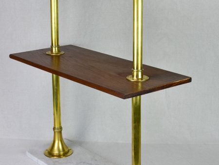 1950 s display stand with three shelves - marble, brass and mahogany 33½   Sale