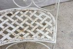 19th Century French garden bench - curved with white patina 52¼  Online Sale