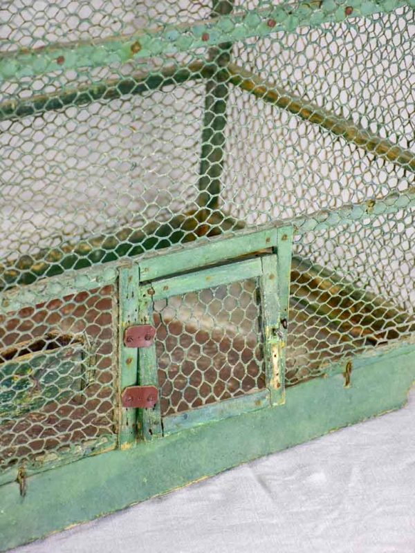 Rustic antique French birdcage with green patina 23¾  For Cheap