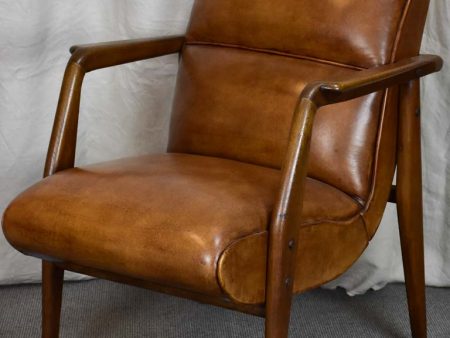 French mid century leather armchair Discount