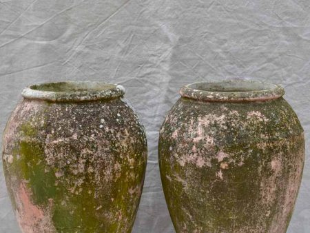 Pair of Willy Guhl garden planters with weathered pink patina on Sale